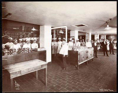 Staff in the Kitchen at the Copley Plaza Hotel, Boston, 1912 or 1913 by Byron Company
